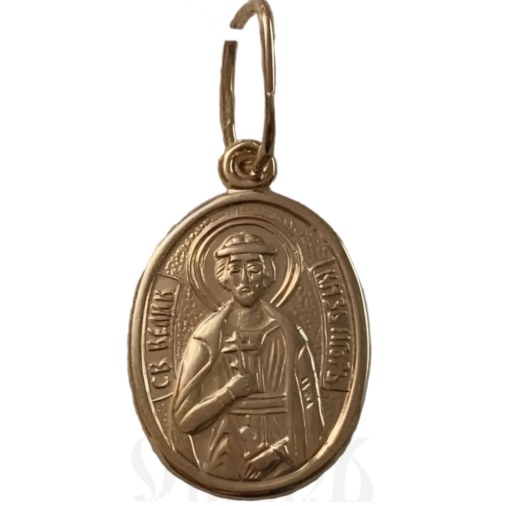 нательная икона святой благоверный князь игорь черниговский, золото 585 пробы красное (артикул 25-136)